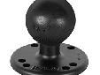 RAM Base & Ball w/Garmin Mounting HardwareRAM-202-G2 universal base consists of a 1.5 inch diameter rubber ball, connected at right angles to a 2.5 inch diameter round base. The base has pre-drilled holes, including the universal AMPS hole pattern. The