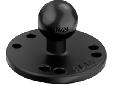 RAM 2.5" Round Base with the AMPs Hole Pattern, 1" Ball & Hardware for the Garmin echo 100, 150, 300cThe RAM-B-202-G4U consists of a 1" diameter rubber ball connected to a flat 2.5" diameter base. This mount has pre-drilled holes, including the universal