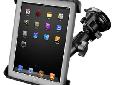 RAM Suction Cup Twist Lock Mount with Tab-Titeâ¢ Cradle for the Apple iPad, iPad 2 & HP TouchPadPart #: RAM-B-166-TAB3UThe RAM-B-166-TAB3U consists of a double socket arm, 3.25" suction cup twist lock base, diamond adapter base and Tab-Titeâ¢ cradle. The