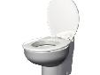 Marine Eleganceâ¢The first toilet in its class to offer:Low water usageSmall footprint for compact installationOne piece vitreous china bowlAngled back for contoured fitThe Marine Elegance Toilet Features:Quiet operationUnmatched rinsing capabilitiesLow