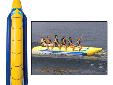 Waterbogganâ¢Riders: 6A rugged in-line tube that is a home on rough as well as calm waters providing thrills to riders of all ages.U.S. MadeLifetime Warranty222" long x 48" wide x 25" high1,000 denier, 28 oz. reinforced PVC tubeCommercial grade with