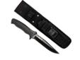 Rugged, reliable and durable. A full-sized, fixed blade knife with dramatic, ergonomically designed non-slip grip handle.Made in the USASpecifications:- Blade Length: 6 1/2" (16.5 cm)- Blade Material: 420HC Stainless Steel, Black Oxide coated- Carry