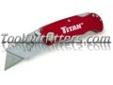 Titan 11015 TIT11015 Red Folding Pocket Utility Knife
Features and Benefits:
Quick change blade requires no tools
Folding lock for safety
Easy carry belt clip
Includes 5 extra blades in handy dispenser
12 pack counter display available
Lifetime warranty.