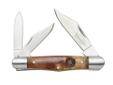 Remington Sportsman Whittler Folding Knife w/3 Blades & Burl Wood Handle Burl wood handle. 440 Stainless steel blades. 2 Clip blades and 1 pen blade. Sportsman series medallion inlayed in handle. Specifications:- Type: Folder- Blade Type: (2)Clip/Pen-
