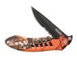 F.A.S.T. Large Folder Knife- Fast action opening with a soft touch handle- Blade material: Black oxidized coating with a serrated/straight combo edge- Blade length ? Large: 3 5/8" - Handle material ? Anodized aluminum scales with rubberized coating;