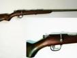 Single Shot Bolt Action produced 1932-1935, .22 rimfire
Early single shot Remington model 33 with a long 24" barrel with a excellent bore, and action is smooth. The American walnut stock is plain, and the stock has a steel butt-plate. Has front and rear