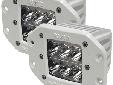 M-Series - Flush Mount - Dually D2 LED Pair - WidePerfect for mounting onto any flat surface such as a boat where an LED light can go.Rigid Industries LED lights are fast replacing conventional lighting in the marine industry. LED lighting is vastly more