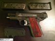 Barely fired (less than 300 rounds), very good-excellent condition RIA Officer's model with National Match 'Skeletonized' trigger. Hogue grips included. Two 7 round magazines included along with original box and trigger system. Great CCW option. My loss