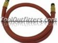 "
K Tool International KTI-72000 KTI72000 Rubber Whip Hose 3/8"" x 3', 1/4"" NPT
Features and Benefits:
Solid brass 1/4" NPT male ends, 300 PSI
"Price: $5.49
Source: http://www.tooloutfitters.com/rubber-whip-hose-3-8-x-3-1-4-npt.html