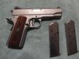 SOLD, thanks Josh W. for a smooth transaction.Ruger 1911CMD 3 Mags. Rubber Commander grips and Double diamond walnut included. lock, original packaging Low round count. Arthritis in hand, unable to shoot large calibers any longer.
$700 Cash
NO TRADES