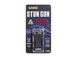 Sabre Stun Gun 600,000 Volts Black. SABRE 600,000 volt, BLACK rechargeable stun gun with LED. Wrist strap and holster included. On/Off safety switch, LED and Stun Button. Dimensions: 3.75 inches tall X 1.75 inches wide X 1 inch deep - 45% smaller than