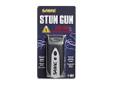 Sabre Stun Gun 800,000 Volts Black. SABRE 800,000 volt Black stun gun with LED. Holster included. On/Off safety switch, LED and Stun Button. Dimensions: 4.75 inches tall X 2 inches wide X 1 inch deep - 22% smaller than traditional stun guns. Part Number: