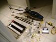 schluter superior rc gas helicopter .... complete ...comes with radio , engine starter, a lot of extra parts new in packages, 4 sets of propellers , 2 extra tails , 2 extra antennas ... the batteries are very old from the 1980s so need to be replace on