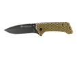 The Smith & Wesson Extreme Ops Large Honeycomb G10 Folder Knife features a brown G10 overlay with a honeycomb pattern on the top side of the handle. This solid frame lock knife features a black tactical modified drop point blade built with 7Cr17 high