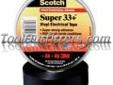 "
3M 06132 MMM6132 ScotchÂ® Super 33+â¢ Vinyl Electrical Tape, 3/4"" x 66'
A premium grade vinyl electrical insulating tape, its aggressive adhesive and elastic backing ensure easy, water-resistant conformation to irregular surfaces in low temperatures, yet