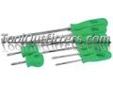 "
K Tool International KTI-19900 KTI19900 Screwdriver Set, 8 Piece with Green Plastic Handles
Eight-piece screwdriver set includes: 1# Phillips/3"" blade; #2 Phillips/1-1/2"" stubby; #2 Phillips/4"" blade; stubby slotted; 3"" slotted; 4"" slotted; 6""