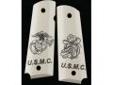 Hogue 45030 Scrimshaw Grips Marine Insignia
Fits: Colt Government Improved Panels
Select Ivory Polymer grips are now available with engraved scrimshaw designs. Several standard designs are available for Colt Government style pistols.Price: $42.27
Source: