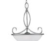 Sea Gull Lighting's Pemberton Collection Three-Light Pendant features a brushed nickel finish combined with Elegant Satin Etched to create a waltz of metal and light. Refined, lovely and beautiful. Includes 12-Feet of Wire Pre-Laced Through 10-Feet of