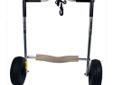 Fat Boy has an extra-wide frame of 20? inner dimension while upright tubing extends from 12? to 18?. Store this cart by pulling a hairpin cotter to remove the 10? x 4? pneumatic tires and fold the frame, which also floats for convenience.Specifications:-