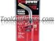 "
Firepower 0387-0465 FPW0387-0465 Self Igniting Torch
Features and Benefits:
SMP-41 MAPP and propane torch, pull the trigger to light the torch
Swirl combustion tip provides maximum heat and reduces brazing time by 30%
Safety trigger lock holds flame for