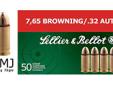 Caliber: 32 ACPGrain Weight: 73GrModel: PistolType: Full Metal JacketUnits per Box: 50Units per Case: 2000
Manufacturer: Sellier &Amp; Bellot
Model: 31023
Condition: New
Price: $17.04
Availability: In Stock
Source: