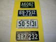 Set of four bicycle license plates from the 50's
This collection are all considered cereal premiums meaning they were most often included as a prize in cereal boxes. The Vermont tag is a 53 and it is the nicest of all. Very slight rust at very top that