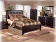Contact the seller
Signature Design By Ashley Set B403-Set1, Sophistication comes alive with the " Contemporary Merlot Pinella" bedroom collection. With nickel silver color crossbars accenting the dark merlot finish over replicated mahogany grain, this
