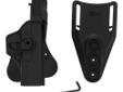Made of durable, high-tech, black polymer, these right-handed holsters use a unique patented retention system with a zero time to disengage feature. Simply depressing the lever allows for instant removal of the firearm.The assailant can still see the user
