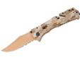 SOG Trident Folding Knife, Assisted Copper TiNi Combo Clip Point 3.75" Camo. The SOG Trident uses their well-proven means of delivering a knife blade to the open position with S.A.T. (SOG Assisted Technology) Now using the patent pending Arc-Actuator, the