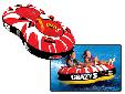 SPORTSSTUFFÂ® CRAZY 8â¢53-1450 Grab a friend and prepare for a wild & crazy tubing experience on the CRAZY 8 for two riders. Dual tow points allow sitting in-line or side-by-side for 2 totally different riding experiences. The unique figure-eight design