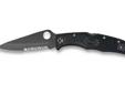 Accessories: Lock Blade/Pocket ClipDescription: Mod Spear Point/Oval Thumb HoleEdge: ComboFinish/Color: BlackFrame/Material: Black FRNModel: EnduraSize: 3.75"Type: Folding Knife
Manufacturer: Spyderco
Model: C10PSBBK
Condition: New
Availability: In Stock