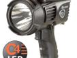 Streamlight Waypoint Spotlight, 210 lumens, Black. The WayPoint features a pistol-grip handle and an integrated stand for precise scene lighting. The Waypoint uses a C4 power LED to provide a light output of 210 lumens measured system output and 115,000