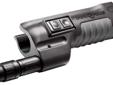 The SureFire 623LMG replaces the original forend of your Mossberg 590 shotgun, or your Mossberg 500 shotgun with a 7 Â¾" forend tube. Compact 6-volt (2-battery) system features a virtually indestructible LED emitter focused by a TIR lens, which produces a