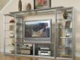 The Entertainment Units 4 Piece Wall Unit consists of:Create an eye-catching focal point in your living room, family room or den with this marvelous 4 Piece Glass Shelf Wall Unit. The center piece holds up to a 60 inch flat screen television with