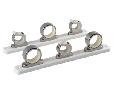 3-Rod Hanger w/Poly RackPolished Stainless/WhiteRod-tip spring design securely locks rods in position. Easy to install UV-stabilized polyethylene racks. Pre drilled recessed mounting holes and beveled edges for clean, attractive look.
Manufacturer: TACO