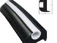 Excellent universal rub rail. Fits many different boat models. Convenient kit includes rub rail (in a continuous coil for one piece installation without seams), insert, end caps, screws and installation guide. 1-Â¼"H x 15â16"W x 50'L Black w/White Insert