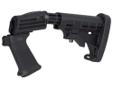 Tapco Intrafuse Mossberg 500, 590 6-Position Stock Black. The TGS-12 replaces your fixed stock with a six position T6 stock. The TGS-12s SAW Style Pistol Grip will give you extra confidence and control. Also includes an INTRAFUSE T6 Rubber Buttpad to save