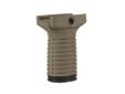 Tapco INTRAFUSE Shorty Vertical Grip Dark Earth. A shortened version of Tapco's Standard Length Vertical Grip. The reduced length will not interfere when using large capacity mags in your AK or AR Rifle. The Tapco INTRAFUSE Shorty Vertical Grip is