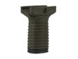 Tapco INTRAFUSE Shorty Vertical Grip Olive Drab. A shortened version of Tapco's Standard Length Vertical Grip. The reduced length will not interfere when using large capacity mags in your AK or AR Rifle. The Tapco INTRAFUSE Shorty Vertical Grip is