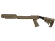 Tapco T6 Ruger 10/22 6-Position Adjustable Stock w/Rail FDE. The Tapco Ruger T6 Adjustable Stock system will upgrade the ergonomics of your rifle by giving you a 6 position adjustable buttstock, SAW Style Pistol Grip, and two different receiver