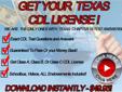 Pass the Texas Commercial Drivers License Test With Flying Colors!!!
Includes the Texas CDL Required Section 14.
Includes ALL Endorsements!!!
Â 
www.Test-CDL.com
