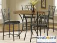 Dakota 5pc Pub Table set
Â This set is constructed of durable 45" round hardwood top. Table base and stools are metal in a matte black. Each stool comes with easy to clean bi-cast black upholstered cushion. ber4840
5PC Set Pub Set Retail $529..... NOW