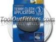 "
Carrand 40122 CRD40122 The Gripperâ¢ 5"" Terry Applicators - 3 pack
Features and Benefits
The Gripperâ¢ handle holds tight to pad with hooks
No mess application of Wax and Polish
Completely reusable handle
The Gripperâ¢, a 3 Pack of Terry 5" Applicators,