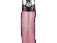 Intak Hydration Bottle - Pink Made from BPA free, impact-resistant and dishwasher durable Eastman Tritan copolyester Leak-proof lid with one hand push button operation Rotating intake meter lets you monitor your daily water consumption Flip-up carrying
