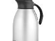 Stainless Steel Carafe Double wall vacuum insulation keeps beverages hot or cold for hours Unbreakable stianless steel interior and exterior Cool to the touch with hot liquids Sturdy ergonomic handle One-push stopper for easy one hand pouring Volume: 51