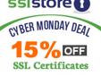 On Cyber Monday https://www.thesslstore.com/ offers a limited time discount code for SSL certificates from major Certificate Authorities like GeoTrust, Thawte, Symantec, and RapidSSL.
Save 15% on EV SSL, Wildcard SSL & on SAN Certificate at TheSSLStore