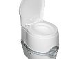 Porta Potti CurvePart #: 92360Features:Battery-powered flushSleek, modern and homelike designComfortable seat heightIncreased bowl sizeHidden controlsUser-friendly flush leverLevel indicators for fresh and waste water tanksIntegrated toilet paper