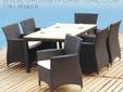 Features
Dining table comes with 1pc 20mm teak top.
Dining chair comes with 1pc 60mm seat cushion.
Dimensions
Dining Chair: 22.41"W x 25.39"L x 35.24"H
Dining Table with Teak Top: 59.06"W x 35.43"L x 30.12"H
Set includes dining table with teak top and 6