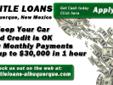 Title Loans Albuquerque
#1 Auto Title Loans in Albuquerque! - Get Yours Today!
++ Bad Credit = APPROVED!
++ No Credit = APPROVED!++ Get up to $30,000 in less than 1 hour
++ Same Day Cash ++ INSTANT ONLINE PRE-APPROVAL!
Get the CASH you need Today - Visit