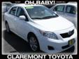 Claremont Toyota
Click here for finance approval 
909-625-1500
2010 Toyota Corolla 4dr Sdn Auto LE
Call For Price
Â 
Contact Fleet Department 
909-625-1500 
OR
Contact Us for Fantastic vehicles
Vin:
2T1BU4EE5AC411314
Color:
SUPER WHITE
Engine:
110L 4 Cyl.